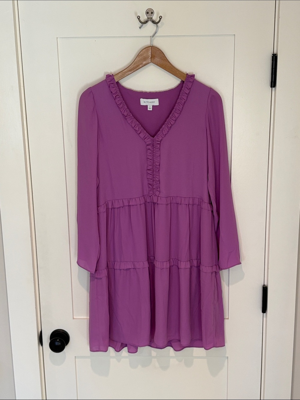 Witchery Lavender shift dress w ruffle detail